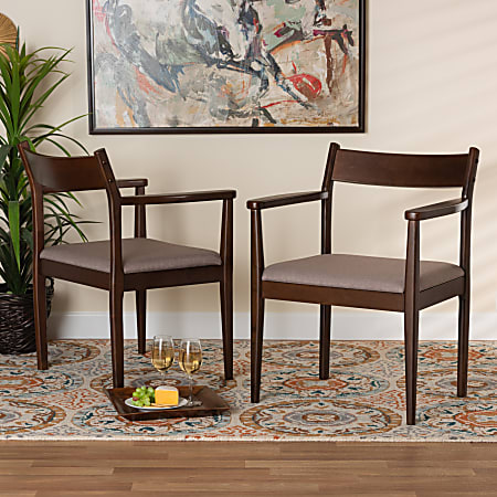 Baxton Studio Coretta Fabric And Finished Wood 2-Piece