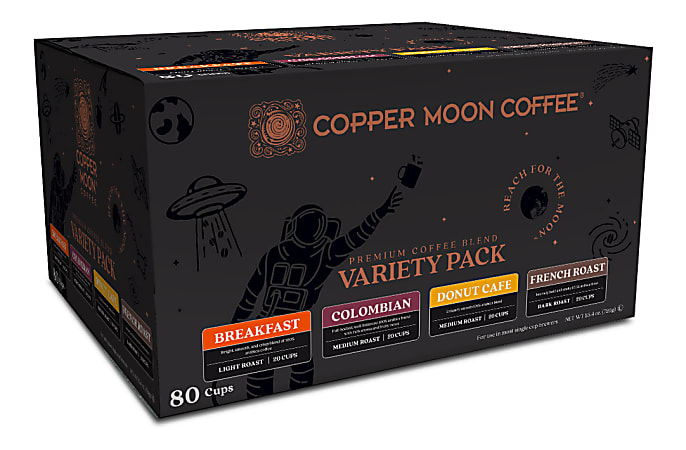 Copper Moon® Coffee, Variety Pack, Carton Of 80