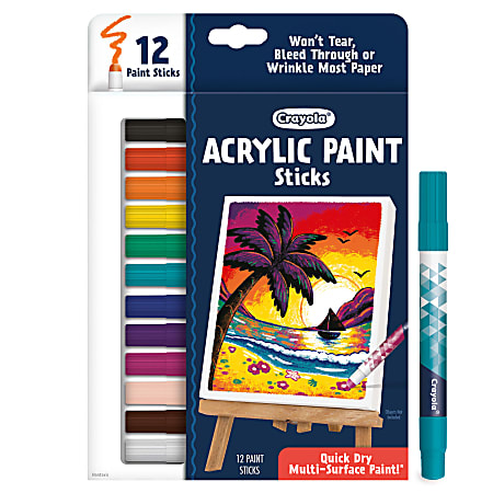 Crayola Acrylic Paint Doodle Sticks, Pack Of 12
