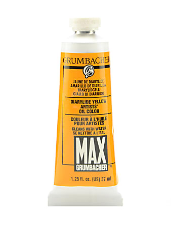Grumbacher Max Water Miscible Oil Colors, 1.25 Oz, Diarylide Yellow, Pack Of 2