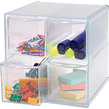 Office Depot Brand Mini Plastic Stacking Bin Small Size 5 x 5 12 Clear -  Office Depot