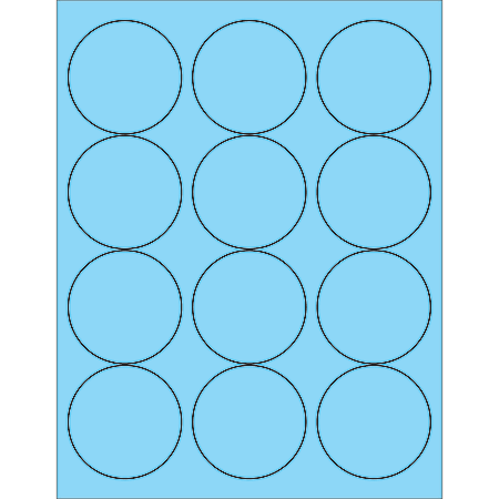 Office Depot® Brand Labels, LL194BE, Circle, 2 1/2", Pastel Blue, Case Of 1,200