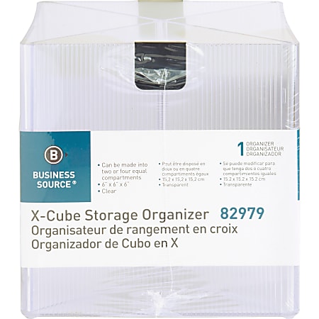 Business Source X-Cube Storage Organizer - 4 Compartment(s) - 6 Business Source X-Cube Storage Organizer - 4 Compartment(s) - 6