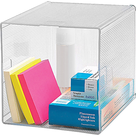 Business Source Clear Cube Storage Cube Organizer 6 Height x 6 Width x 6  Depth Desktop Clear 1 Each - Office Depot