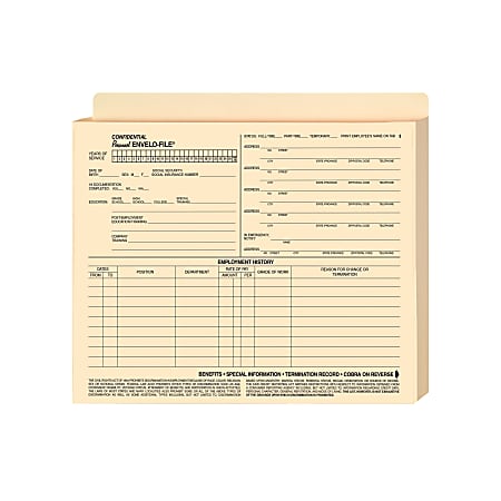 ComplyRight Expandable Personnel Envelo-Files, 11 3/4" x 9