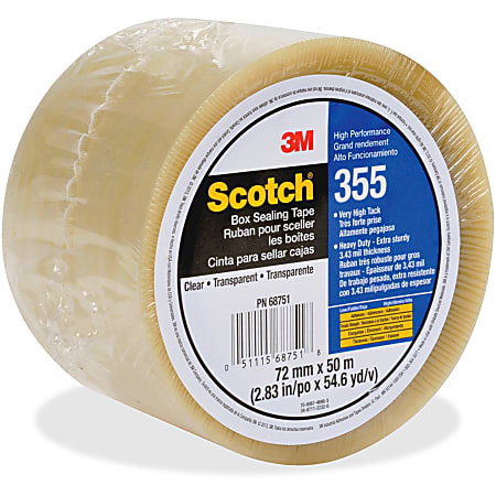 Scotch® Box-Sealing Tape 355, 2.83" x 164.04', Clear