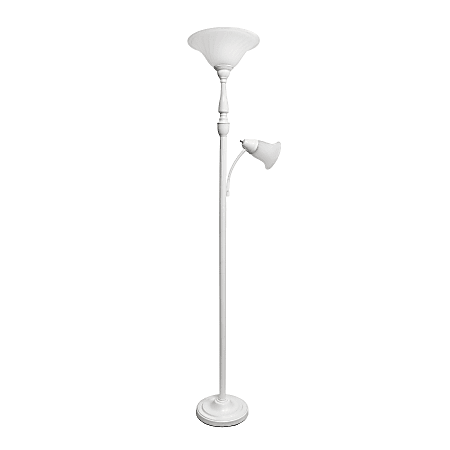 Lalia Home Torchiere Floor Lamp With Reading Light, 71"H, White
