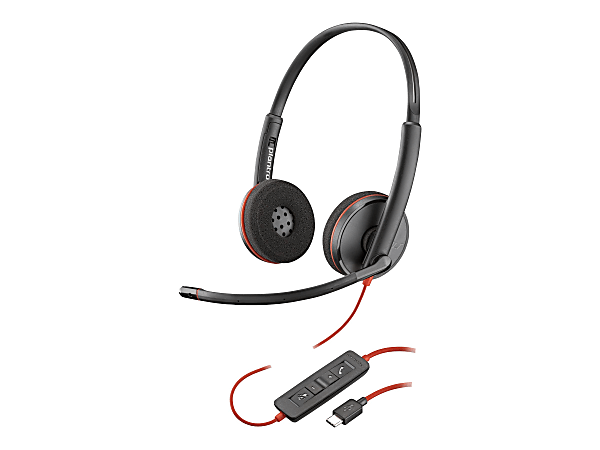 Poly Blackwire C3220 - Blackwire 3200 Series - headset - on-ear - wired - USB-C - black - Certified  - 80S08A6