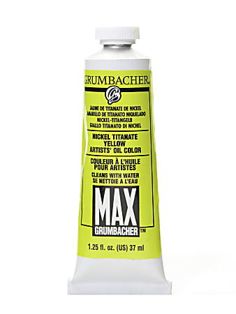 Grumbacher Max Water Miscible Oil Colors, 1.25 Oz, Nickel Titanate Yellow