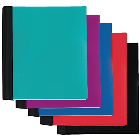Office Depot® Brand Stellar Notebook With Spine Cover, 8 1/2" x 11", 3 Subject, College Ruled, 150 Sheets, Assorted Colors