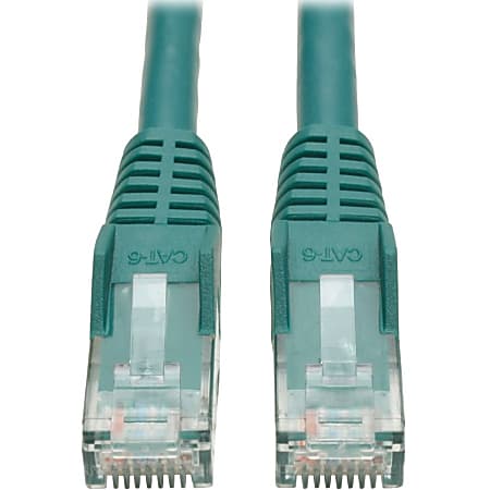 Tripp Lite Cat6 GbE Gigabit Ethernet Snagless Molded Patch Cable UTP Green RJ45 M/M 6in 6" - Category 6 - 128 MB/s - 5.91" - Green