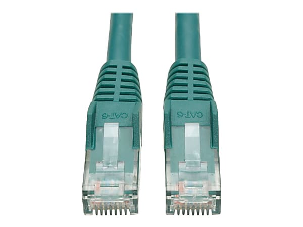 Tripp Lite Cat6 GbE Gigabit Ethernet Snagless Molded Patch Cable UTP Green RJ45 M/M 6in 6" - Category 6 - 128 MB/s - 5.91" - Green