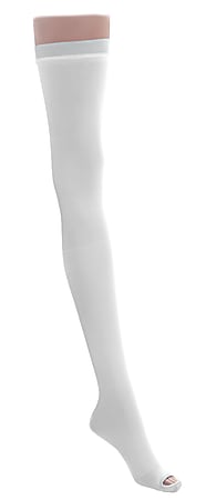 Medline EMS Nylon/Spandex Thigh-Length Anti-Embolism Stockings, Medium Regular, White, Pack Of 6 Pairs