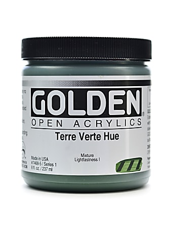 Golden OPEN Acrylic Paint, 8 Oz Jar, Terre Verte Hue