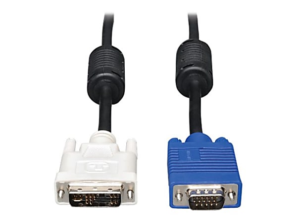 Eaton Tripp Lite Series DVI to VGA High-Resolution Adapter Cable with RGB Coaxial (DVI-A to HD15 M/M), 3 ft. (0.9 m) - Display cable - DVI-A (M) to HD-15 (VGA) (M) - 3 ft - molded