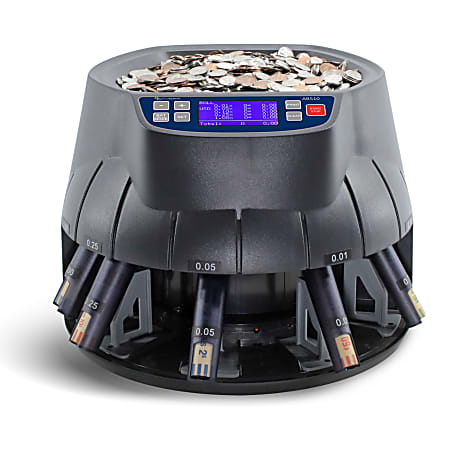 AccuBanker AB510 Sort & Wrap Coin Counter, 11-1/8”H x 14-3/16”W x 13-7/16”D, Blue