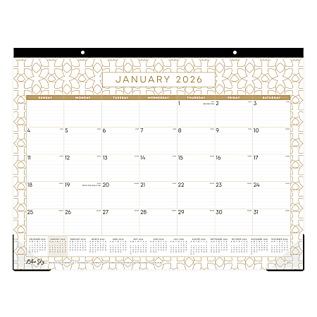 2026 Blue Sky Monthly Desk Pad Planning Calendar, 17" x 22", North, January To December, 155671