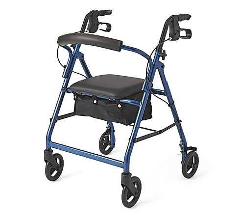 Medline Guardian Basic Rollator, 6" Wheels, Blue