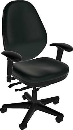 Sitmatic GoodFit Enhanced Synchron High-Back Chair With Adjustable Arms, Black Polyurethane/Black