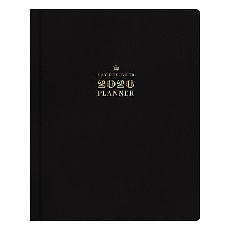 2026 Blue Sky Day Designer Weekly/Monthly Planner, 8&rdquo; x 10", Black, January To December, 155623