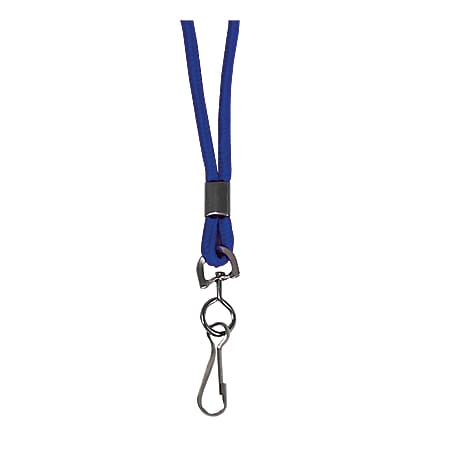 C-Line® Standard Lanyards With Swivel Hooks, 36"L, Blue, Pack Of 24
