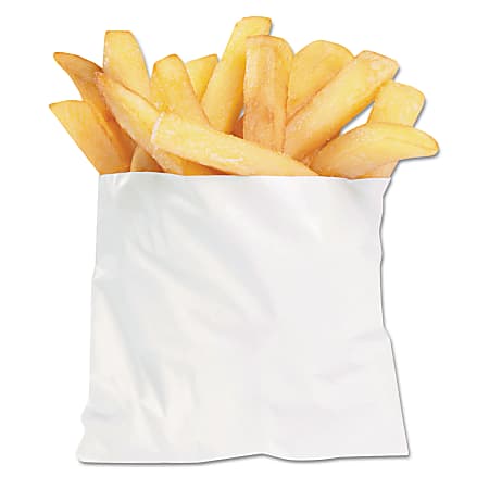 Bagcraft PB3 French Fry Bags, 3 1/2" x 4 1/2", White, Carton Of 2,000 Bags