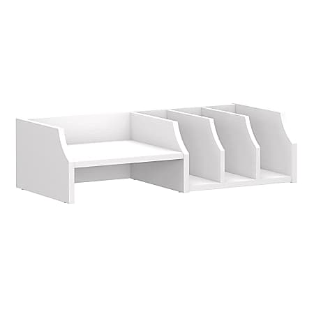 Bush Furniture Key West Desktop Organizer, Pure White Oak, Standard Delivery