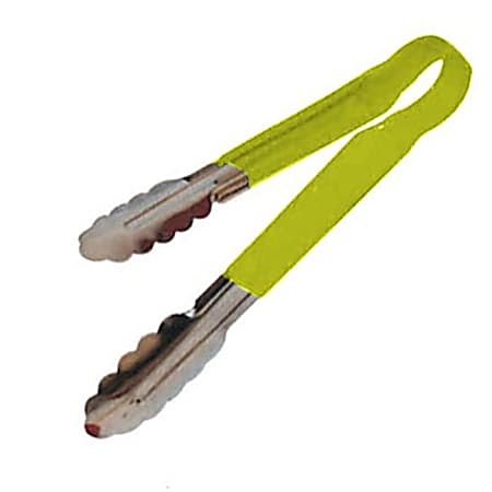 Winco Scalloped Tongs, 12", Yellow