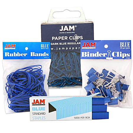 JAM Paper® 4-Piece Desk Supply Kit, Blue