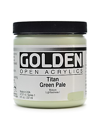 Golden OPEN Acrylic Paint, 8 Oz Jar, Titan Green Pale