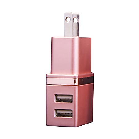 Duracell® Dual USB Charger, AC, Rose Gold, LE2307