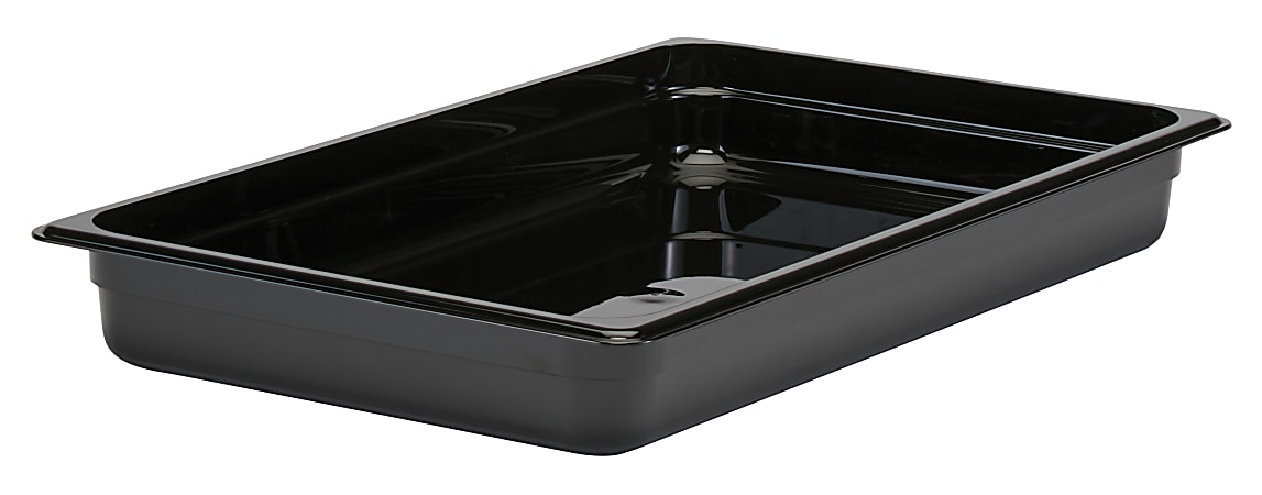 Cambro Camwear GN 1/1 Size 2" Food Pans, 2”H x 12-3/4”W x 20-7/8”D, Black, Set Of 6 Pans