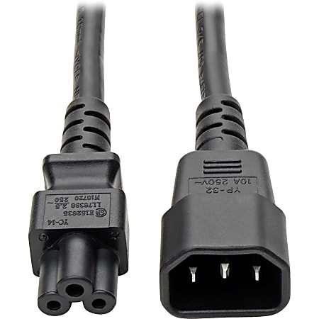 Tripp Lite 6ft Laptop Power Cord Adapter Cable C14 to C5 2.5A 18AWG 6' - 2.5A, 18AWG (IEC-320-C14 to IEC-320-C5) 6-ft"