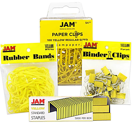 JAM Paper® 4-Piece Desk Supply Kit, Yellow