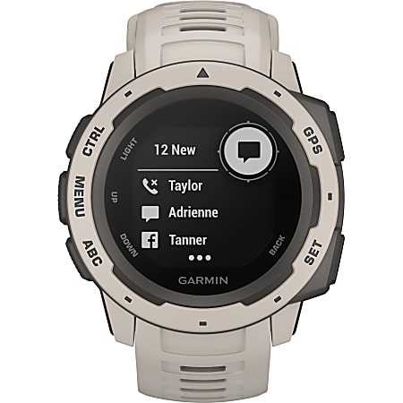 Garmin Instinct Smart Watch - Wrist - 128 x 128 - Touchscreen - Bluetooth - GPS - 336 Hour - Circular - Tundra - Polymer - Silicone Band
