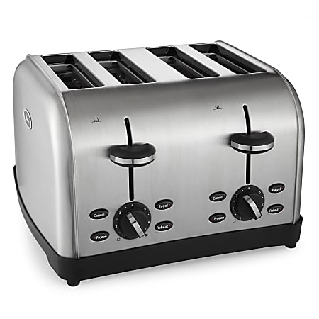 Oster 4 Slice Extra Wide Slot Stainless Steel Toaster Silver - Office Depot