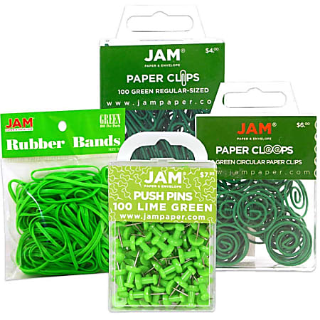 JAM Paper® 4-Piece Office Set, Green