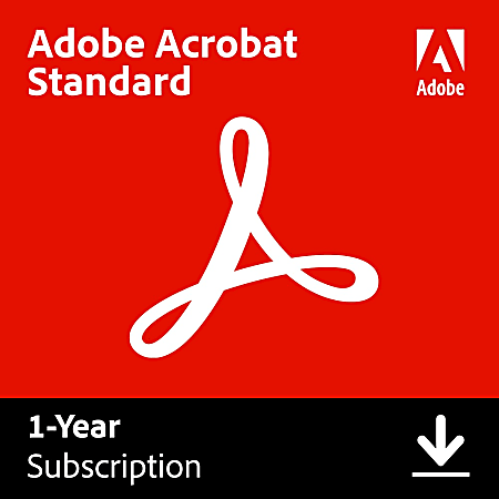 Adobe Acrobat Standard, 2025, 1-Year Subscription, Mac/Windows, Download