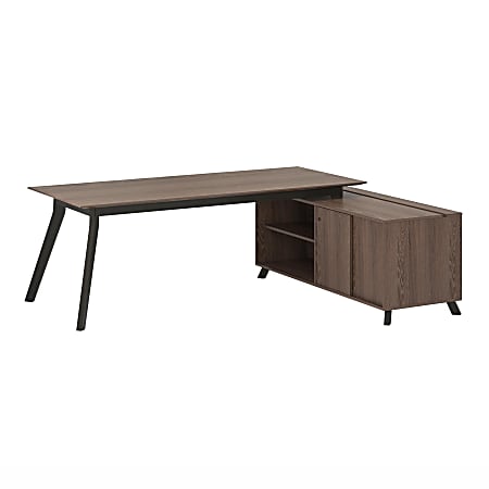 Ameriwood™ Home AX1 3-Piece L-Desk, Mobile File And Storage Cabinet Set, Medium Brown