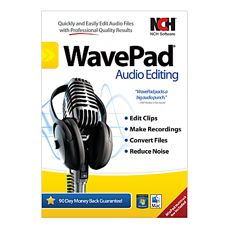 Wavepad™ 5 Audio Editor, For PC/Mac®, Disc