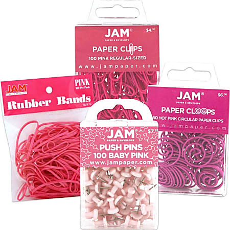 JAM Paper® 4-Piece Office Set, Pink