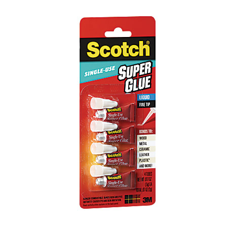 Scotch® Super Glue Liquid, 0.07 Oz., Pack Of 4