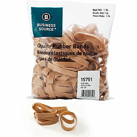Business Source Quality Rubber Bands - Size: #84 - 3.5" Length x 0.5" Width - Sustainable - Rubber - Crepe - 150 / Pack