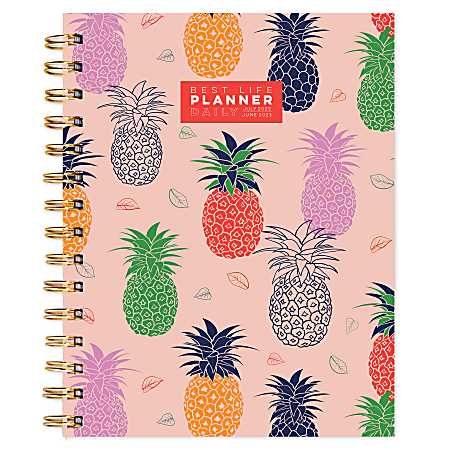TF Publishing Daily Luxe Planner, 7" x 9", Pineapple, July 2022 To June 2023