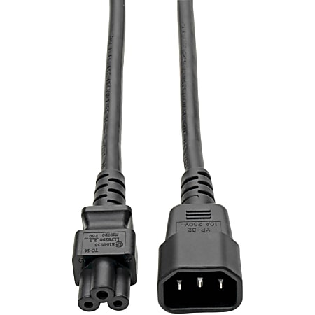Eaton Tripp Lite Series Laptop Power Adapter Cord, C14 to C5 Adapter - 2.5A, 250V, 18 AWG, 6 in., Black - P01406N