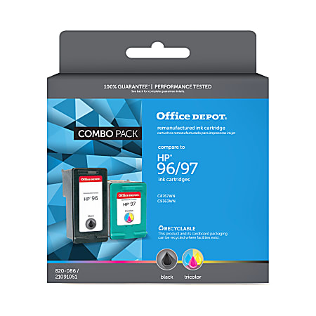 Office Depot® Brand Remanufactured Black And Tri-Color Ink Cartridge Replacement For HP 96, 97, Pack Of 2, OD9697