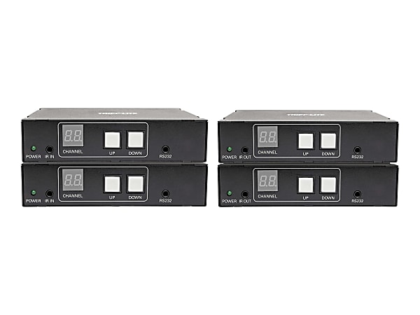 Tripp Lite DVI / HDMI Over Cat5/6 Matrix Extender Kit 1080p @ 60Hz IR TAA - 2 Input Device - 2 Output Device - 656 ft Range - 4 x Network (RJ-45) - 2 x HDMI In - 4 x HDMI Out - Full HD - 1920 x 1080 - Twisted Pair - Category 6 - TAA Compliant