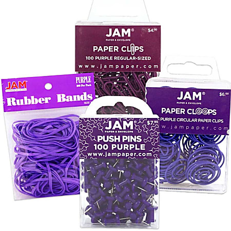 JAM Paper® 4-Piece Office Set, Purple