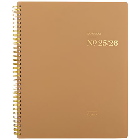 Cambridge® WorkStyle® Focus Academic 2025-2026 Weekly Monthly Planner, Sunbaked Clay, Large, 8 1/2" x 11"