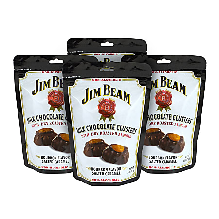 Capricorn Jim Beam Bourbon Salted Caramel Milk Chocolate Clusters, 3 Oz, Pack Of 4 Bags